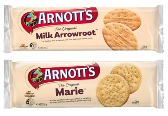 Arnott's Milk Arrowroot or Marie Biscuits 250g