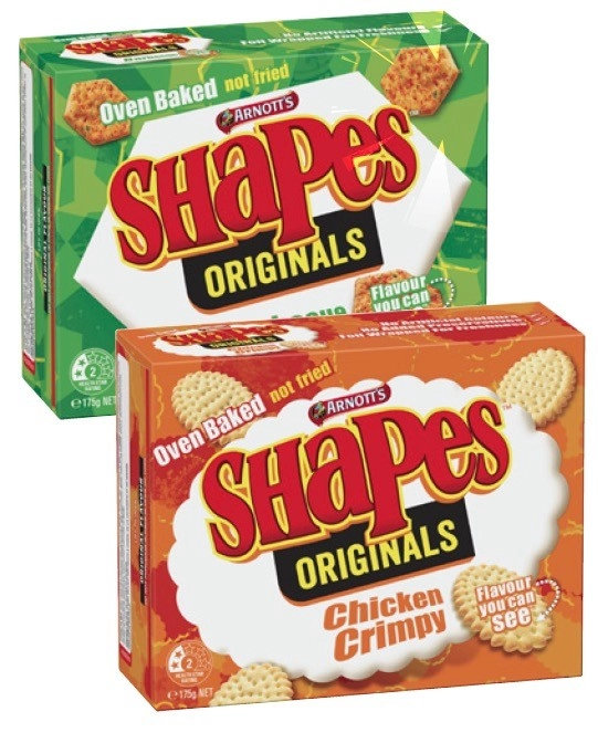 Arnott's Shapes Crackers 160g-190g