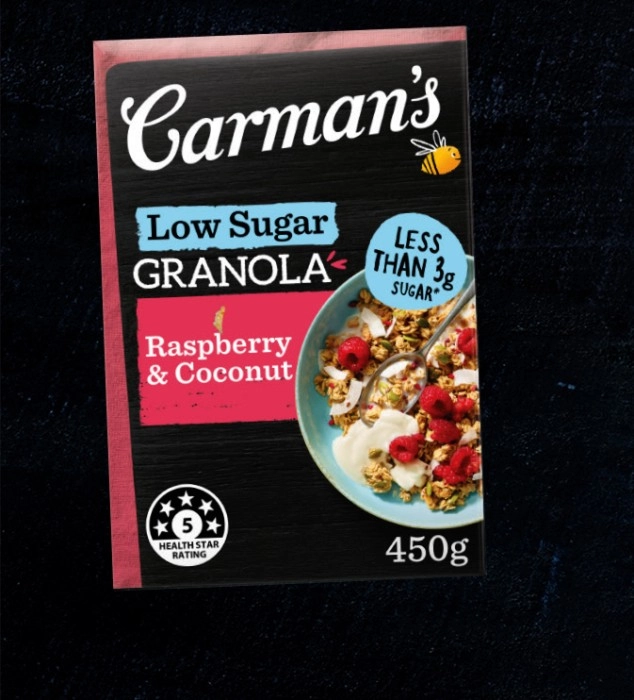 Carman’s Low Sugar Raspberry & Coconut Granola 450g