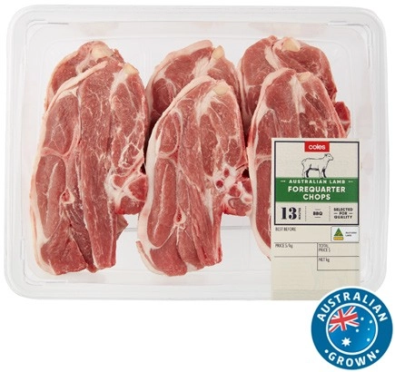 Coles Australian Lamb Forequarter Chops