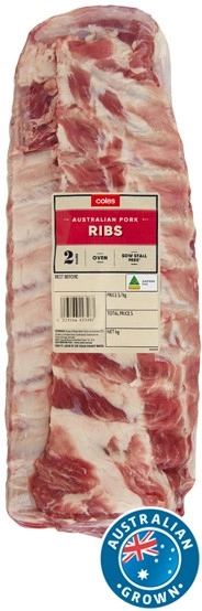 Coles Australian Pork Ribs BBQ