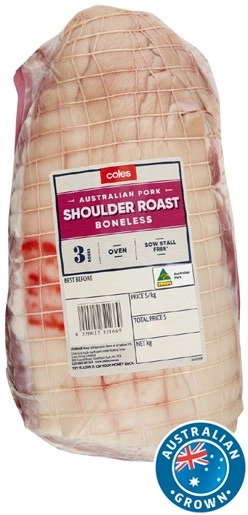 Coles Australian Pork Shoulder Roast Boneless