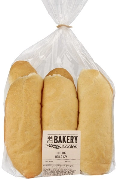 Coles Bakery Hot Dog Rolls 6 Pack