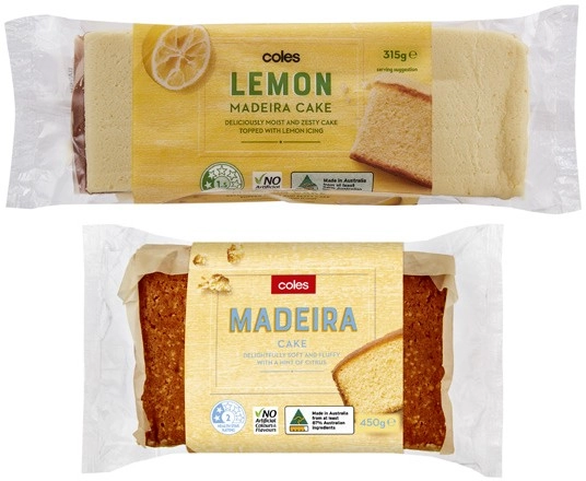 Coles Madeira Cake 315g-450g