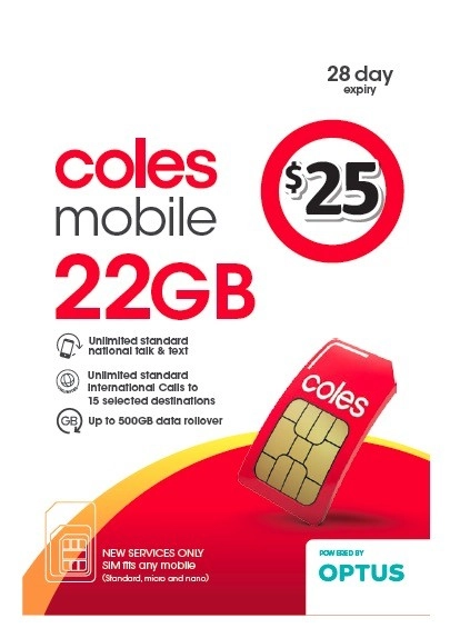 Coles Mobile $25 Prepaid SIM