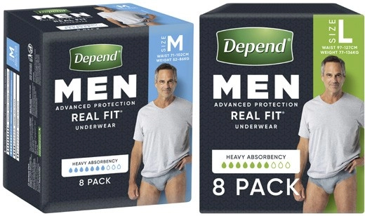 Depend Real Fit Underwear for Men 8 Pack