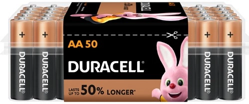 Duracell Coppertop Batteries AA 50 Pack