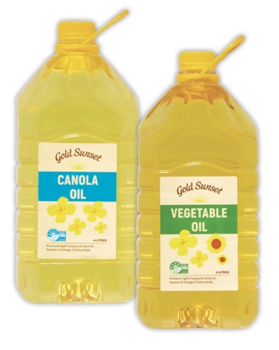 Gold Sunset Canola or Vegetable Oil 4 Litre