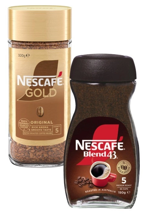 Nescafé Blend 43 140g-150g or Gold 90g-100g