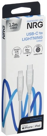 NRG White Lightning Cable 1.2m