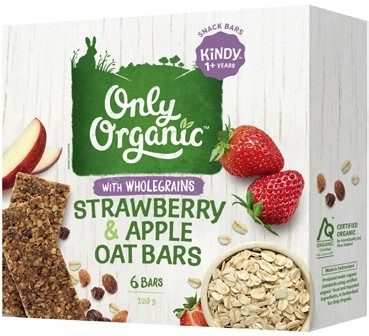 Only Organic Strawberry & Apple Oat Bars 120g