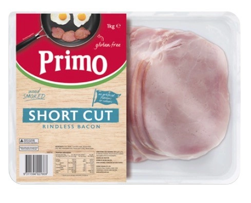 Primo Rindless Short Cut Bacon 1kg