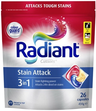 Radiant Laundry Capsules Stain Attack 26 Pack