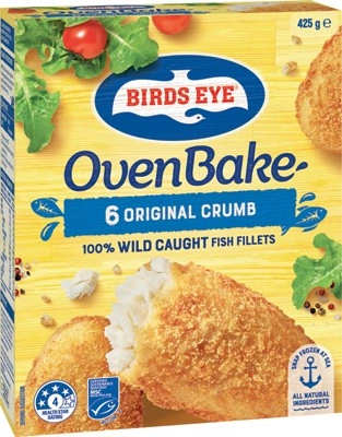 Birds Eye Oven Bake Fish Fillets 425g Selected Varieties