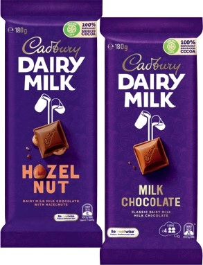 Cadbury Chocolate Block 160-190g Selected Varieties