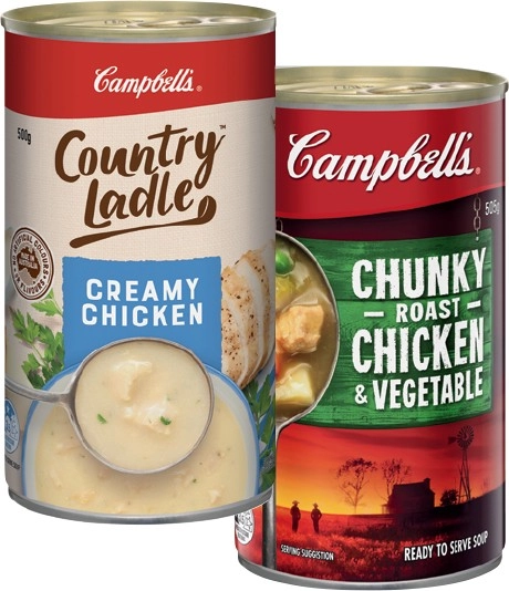 Campbell's Country Ladle or Chunky Canned Soup 495-505g Selected Varieties