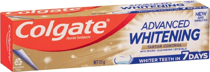 Colgate Advanced Whitening Toothpaste 115g Selected Varieties