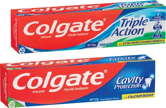 Colgate Triple Action 110g or Cavity Protection Toothpaste 120g