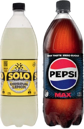 Pepsi or Solo 1.25 Litre Selected Varieties