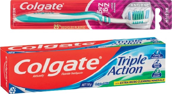 Colgate Toothpaste 110-120g, Zig Zag or Kids Toothbrush 1 Pack or Plax Mouthwash 250mL Selected Varieties