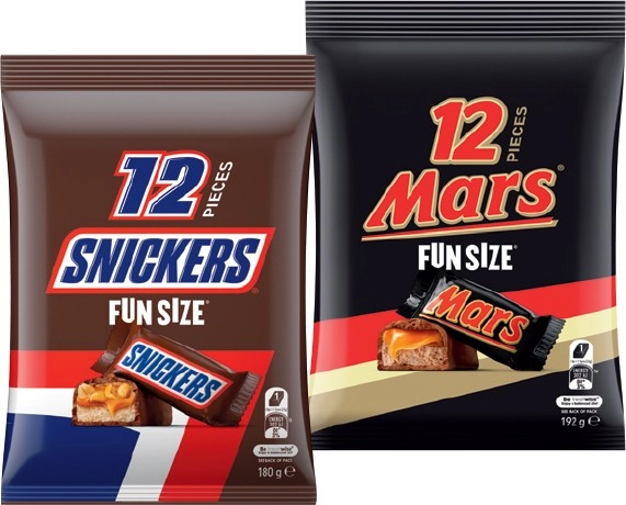 Mars, M&M's or Skittles Fun Size Pack 132-192g Selected Varieties