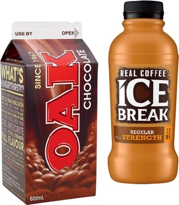 Oak Flavoured Milk 600mL or Ice Break Real Coffee 500mL Selected Varieties