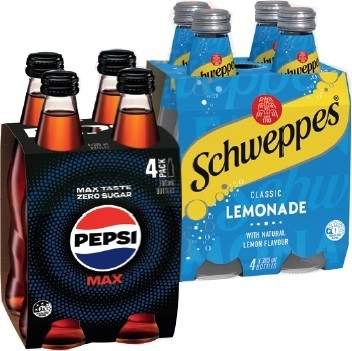 Pepsi Max or Schweppes Mixers 4x300mL Selected Varieties