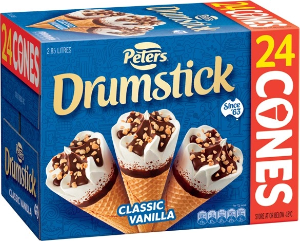 Peters Drumstick Classic Vanilla, Variety Pack or Summer Faves 24 Pack