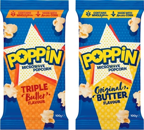 Poppin Microwave Popcorn 85-100g Selected Varieties