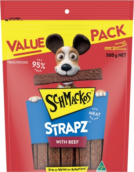 Schmackos Strapz or Stix Value Pack 500g Selected Varieties