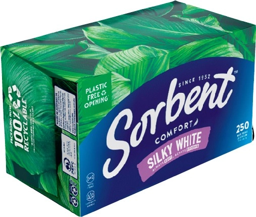 Sorbent Silky White Facial Tissue 250 Pack