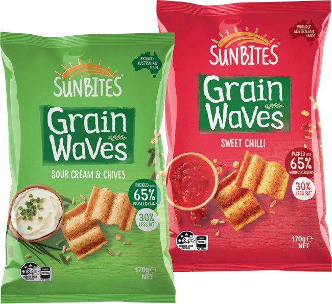 Sunbites Grain Waves or Smith’s Oven Baked Chips 130-170g Selected Varieties