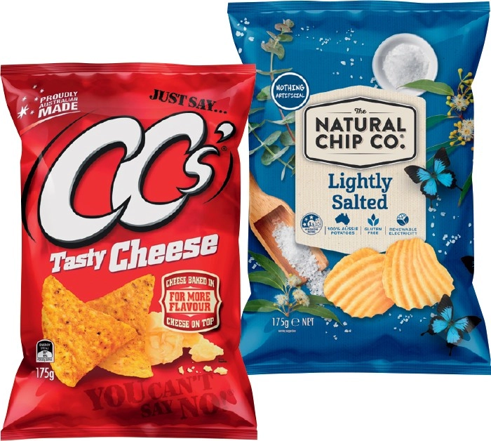 The Natural Chip Co. Chips, CC's Corn Chips or Cornados 110-175g Selected Varieties