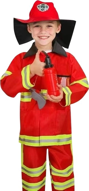 Fireman Costume & Accessories Ages 3-12 Yrs