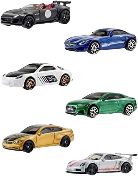 Hot Wheels Die-Cast Cars European Themed 6-Pack 1:64