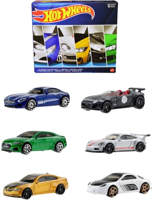 Hot Wheels Die-Cast Cars European Themed 6-Pack