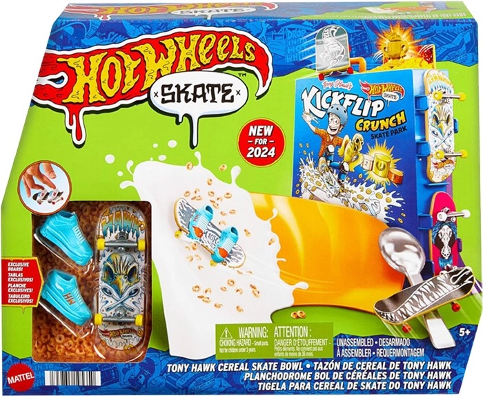 Hot Wheels Skate Tony Hawk Cereal Skate Bowl Fingerboard Set