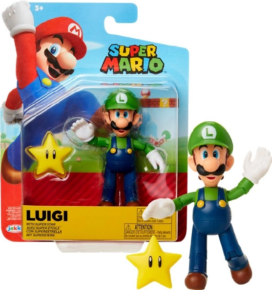 Nintendo Luigi with Star 4-Inch Figuret