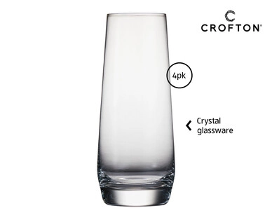 Crystal Water Glasses or Stemless Champagne Glasses 4pk