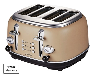 Designer 4 Slice Toaster - Silver Mink or Morganite