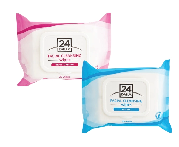 24 Daily Facial Cleansing Wipes Moisturising or Gentle 25 Wipes