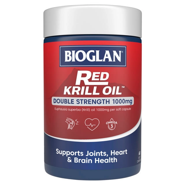 Bioglan Red Krill Oil Double Strength 1000mg 60 Capsules