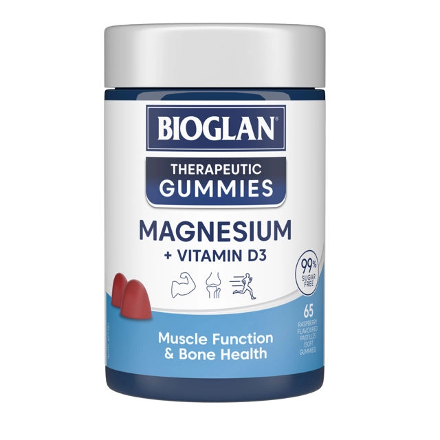 Bioglan Therapeutic Gummies Magnesium + Vitamin D3 - 65 Gummies