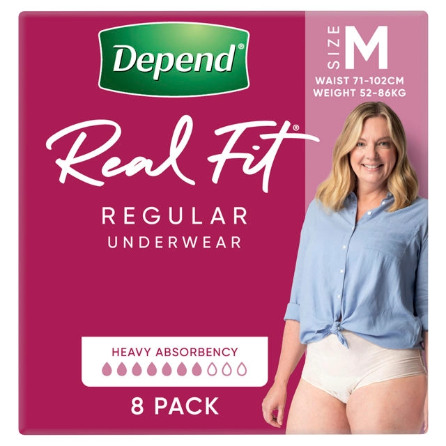 Depend Underwear RealFit Female Medium 8 Pack