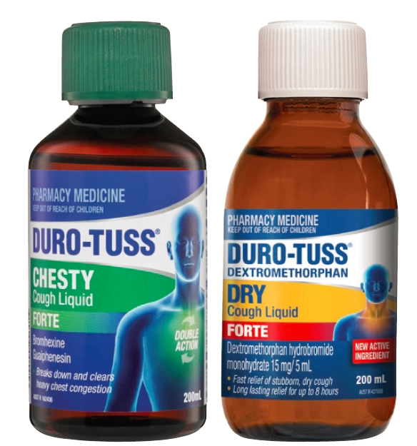 Duro-Tuss Chesty Cough Liquid Forte or Dry Forte 200ml