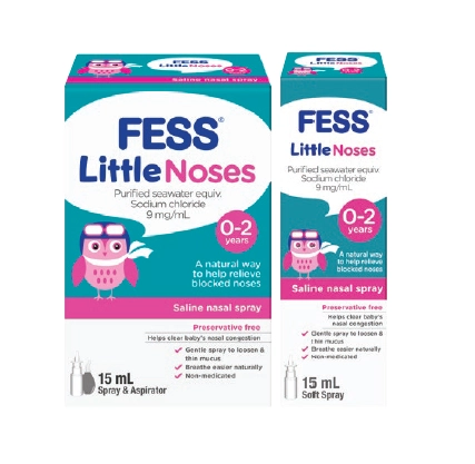 Fess Little Noses Saline Nasal Spray and Aspirator 15ml or Saline Nasal Spray 15ml