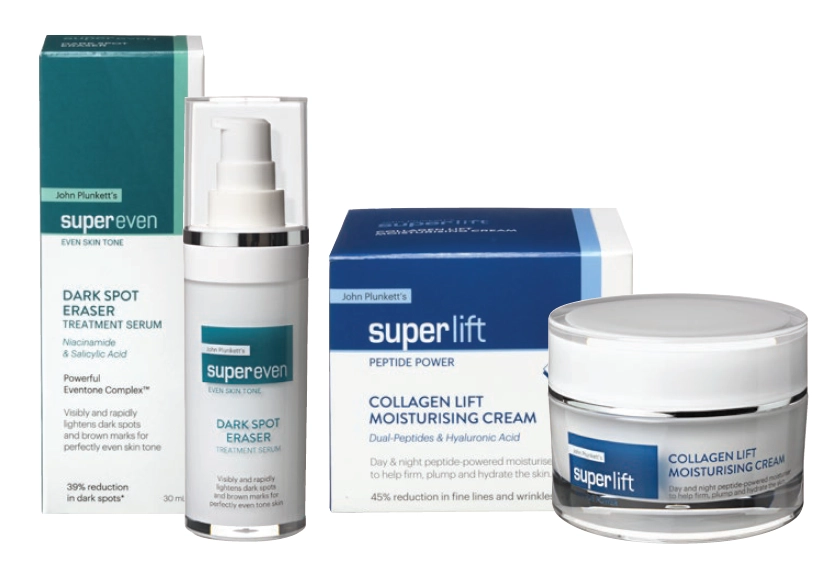 John Plunkett’s Supereven Dark Spot Eraser 30ml or Superlift Collagen Lift Moisturising Cream 50g