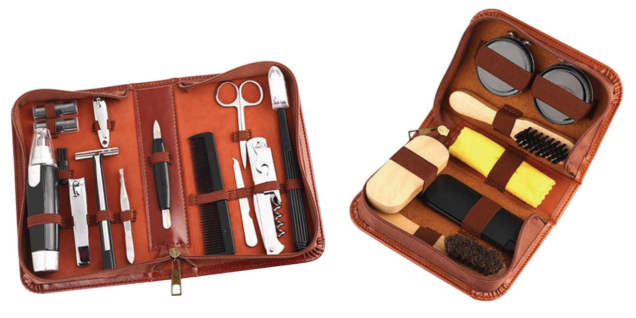 Men’s Republic Grooming Kit in Zipper Bag 12 Piece or Shoe Shine Kit in Zipper Bag 7 Piece