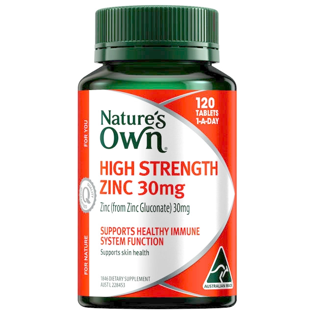 Nature's Own High Strength Zinc 30mg - 120 Tablets