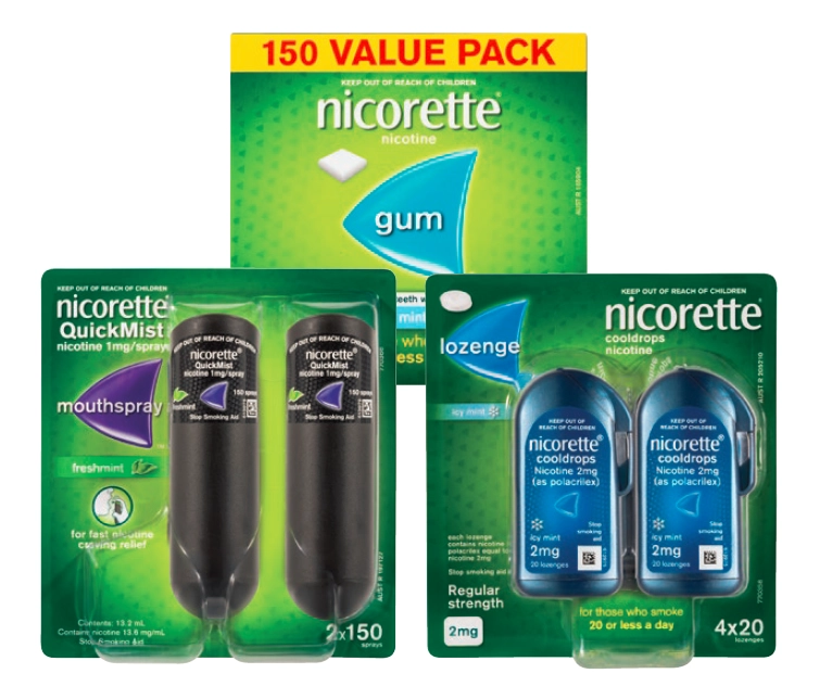 Nicorette Selected Range